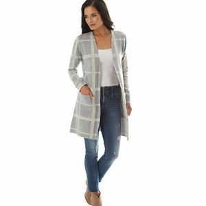 Apt 9 Long Open Cardigan Sweater, Size M